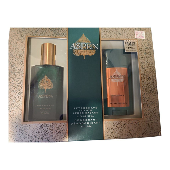 Aspen Men's Aftershave & Deodorant Vintage Set - Picture 1 of 6